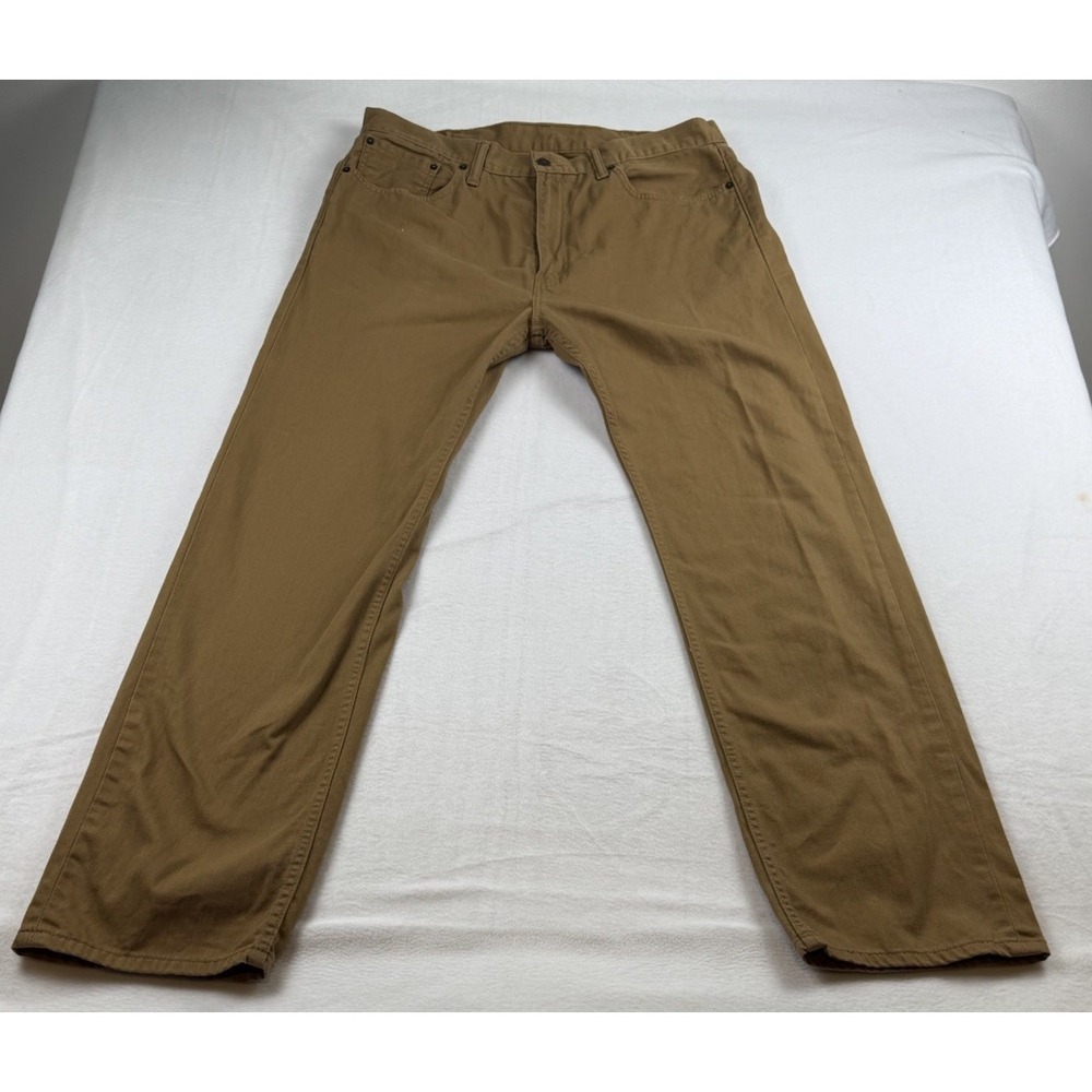 Levi's 505 Regular Fit Jeans Men's 38X34 Brown Tan Straight Leg Denim